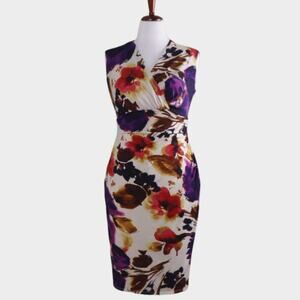 RALPH LAUREN Women's Sheath Faux Wrap Dress Size 10